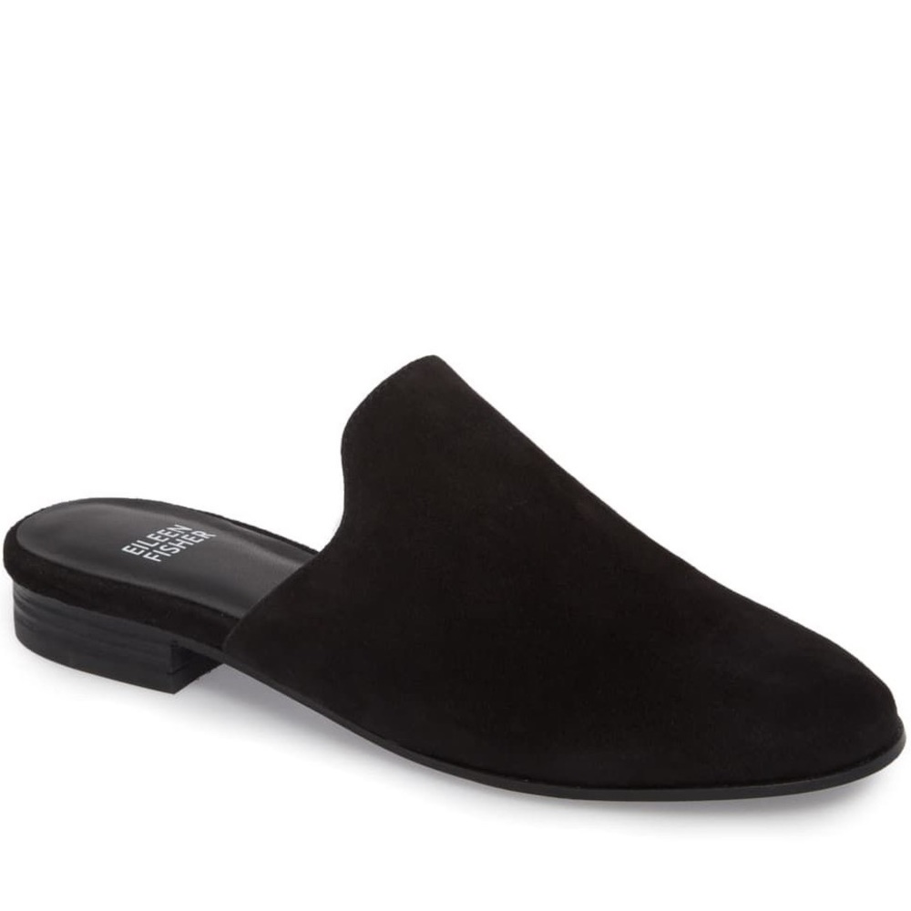 NEW Eileen Fisher Dion Mule in Black Suede - Picture 1 of 6